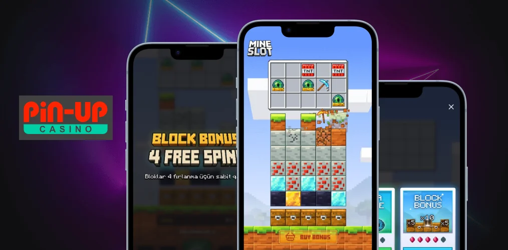 Mine Slot oyununu iOS və Android cihazları üçün mövcud olan Pin Up tətbiqi vasitəsilə oynamaq olar